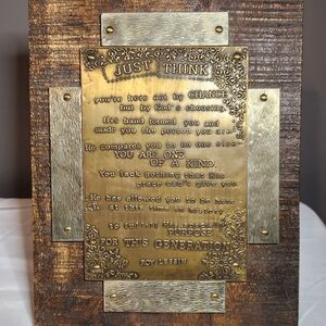 Rustic Gold and Brown Inspirational Plaque